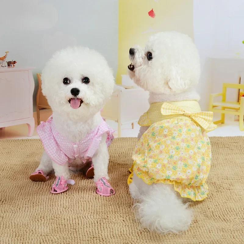 Cute Floral Dog Dress Summer Dog Clothes Cat Puppy Yorkie Clothing Yorkshire Chihuahua Poodle Pomeranian Pet Outfit Dropshipping