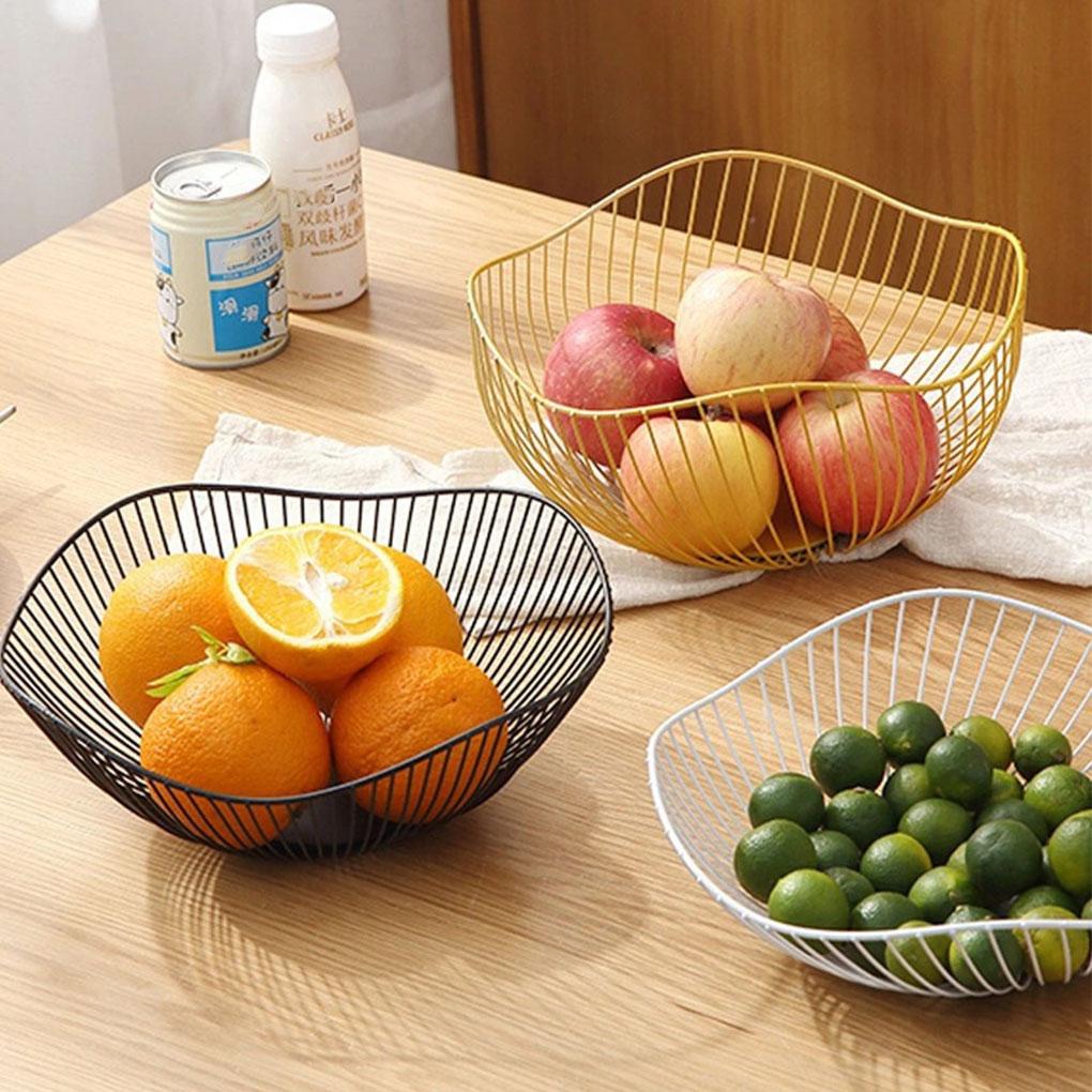Metal Fruit Basket Wide Application Modern Style Large Capacity Metal Fruit Baskets Metal Fruit Bowl