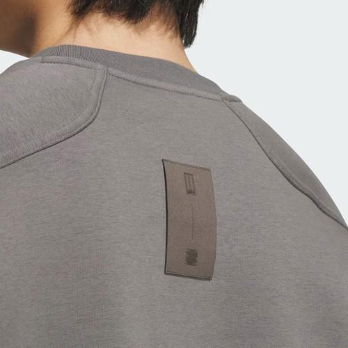 Adidas Solid Color Sports Casual Long-Sleeve Crewneck Sweatshirt for Men, Gray