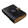 Pentagram Leather Journal: Lapis Lazuli Stone, Deckle Edge Paper