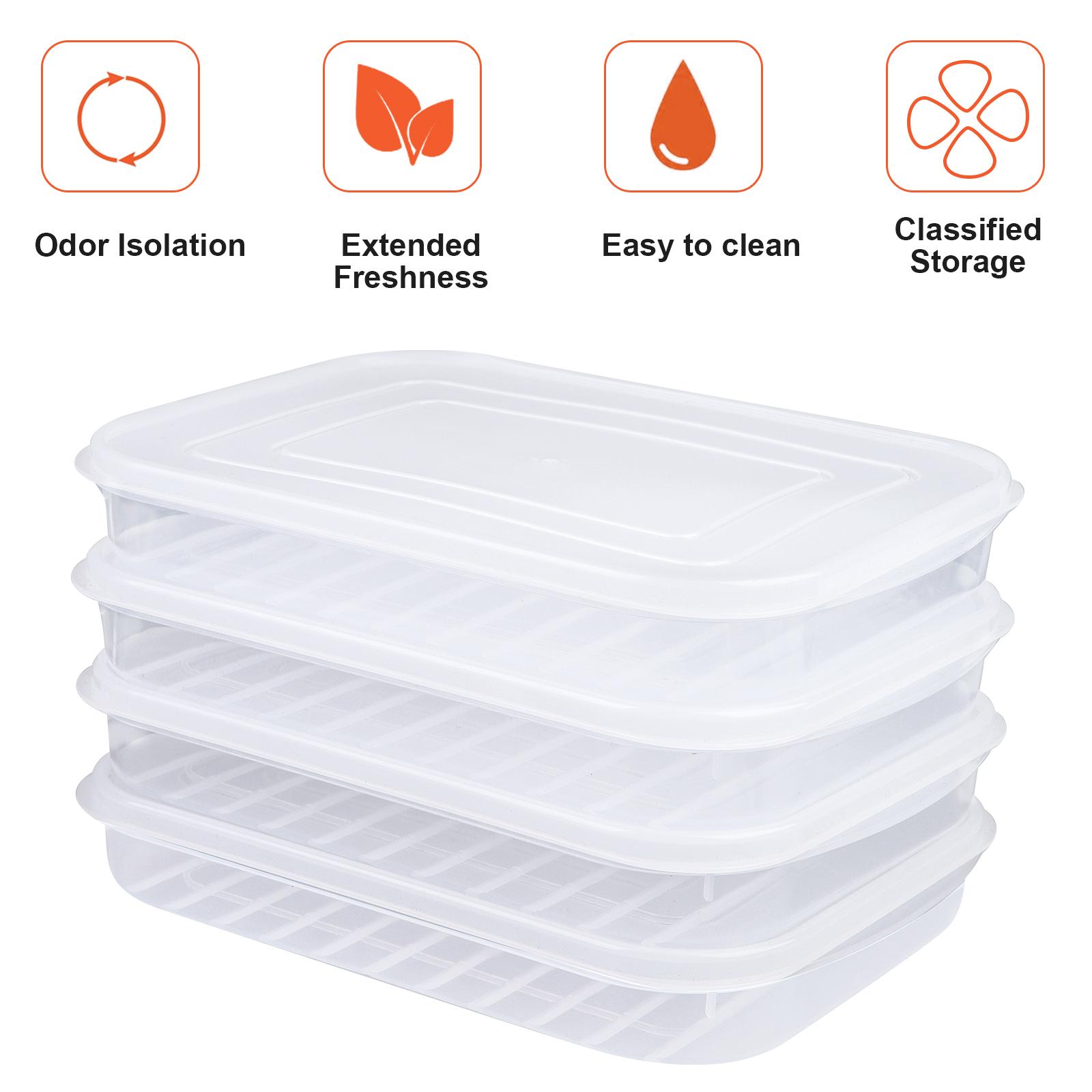 

4 упаковки контейнера для хранения бекона для холодильника, контейнер для деликатесного мяса для холодильника чистый