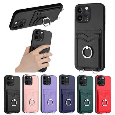 Kartenhalter-Slots Ringhalterung Abdeckung Telefonhülle für iPhone 12 12Pro 12ProMax 12Mini 11ProMax 11Pro XSMax XR XS 8Plus 7Plus SE 13Pro 14Pro 15Pro 16Pro