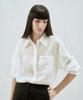 Rie Striped Sheer Shirts White
