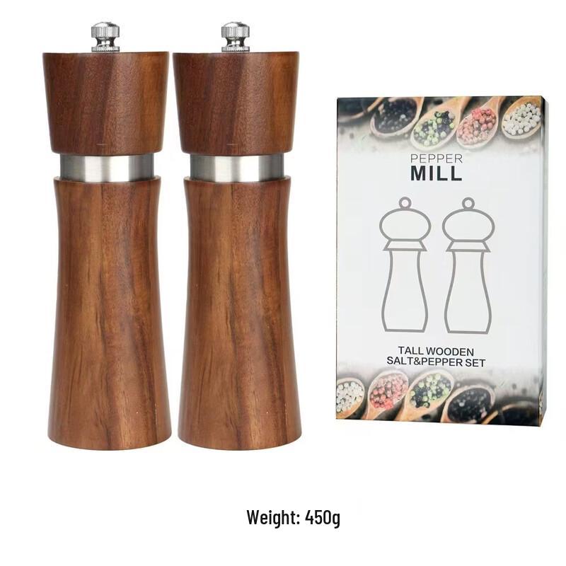 Acacia Wood Manual Pepper Grinder with Ceramic Core