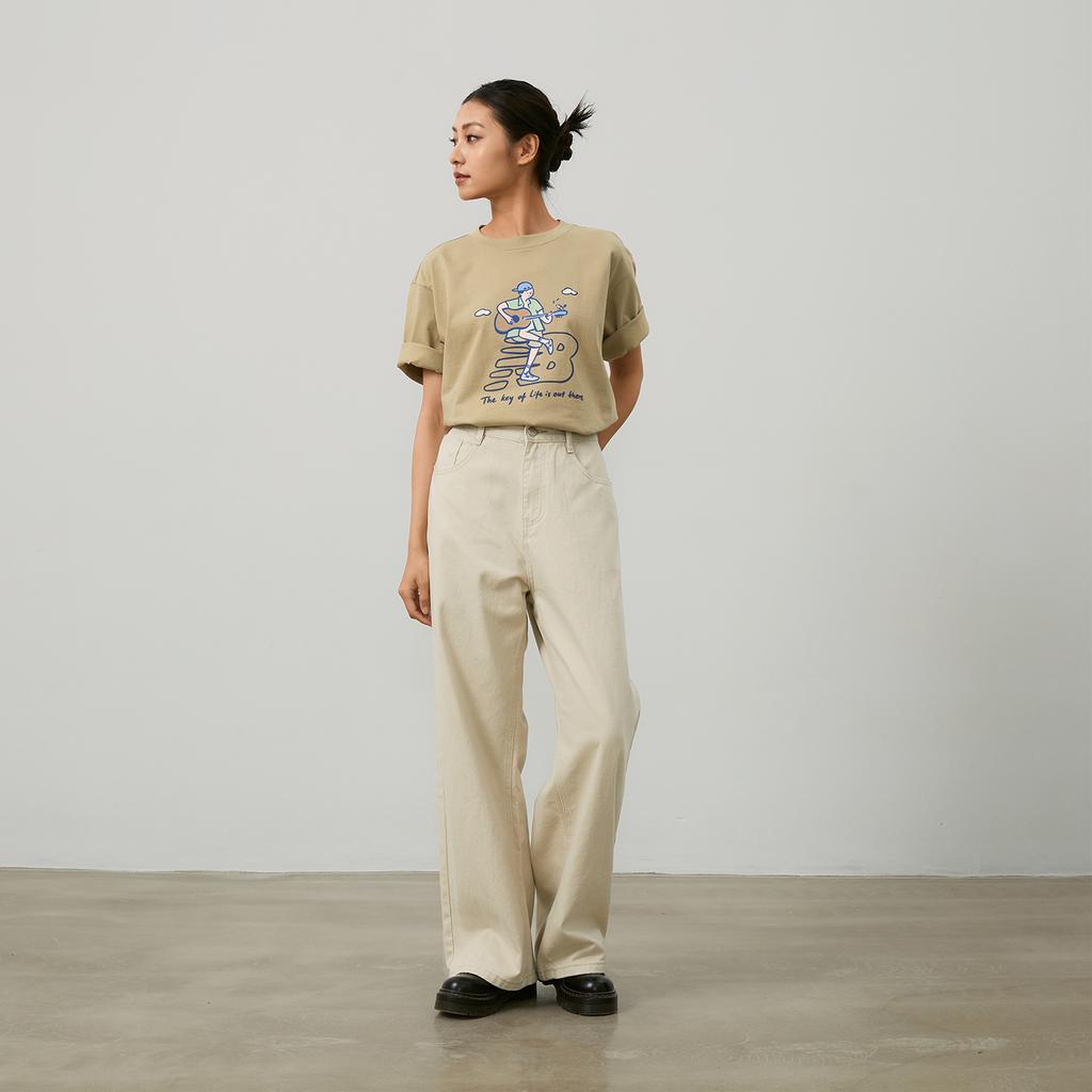 New Balance X PK SHEJISHILIANMINGKUAN Attraction Lifestyle Illustration Collection T-Shirt Unisex Khaki NEE26021-LB