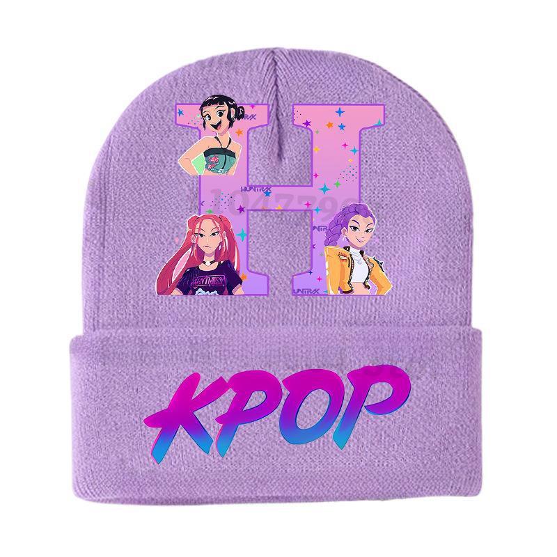 Demon Slayer KPOP Cartoon Pletená čepice - Teplá venkovní vlněná čepice pro děti