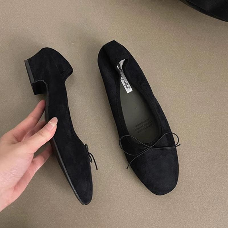 Fashion SUOJIALUN 2025 Spring Candy Color Women Flat Shoes Fashion Round Toe Shallow Slip On Ballet Shoes Square Low Heel Boat Shoes