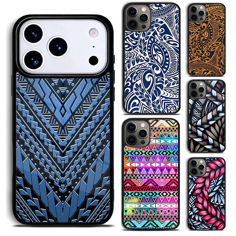 Maori Tribal Samoan Polynesian Soft Phone Case for iPhone 17 16 15 Pro Max Air 14 13 12 11 Plus Shockproof Capa Cover
