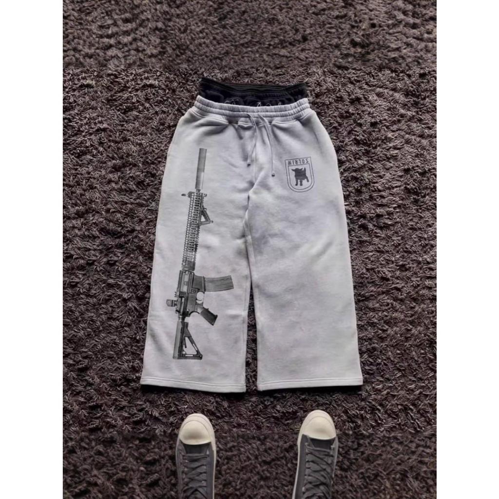 DRIPX Europäische und Amerikanische Bestickte Streetwear Paar Doppelkopf Doppelte Taille Hose Personalisierte Bedruckte Muster Hose