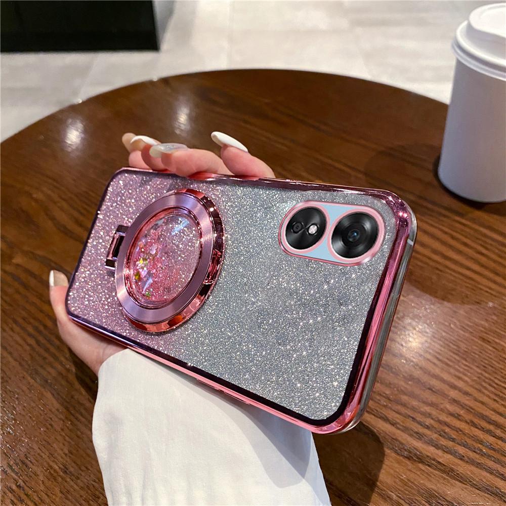 Quicksand Glitter Ring Stand Phone Case For OPPO A17 A16 A16S A54S A53S A91 A5 A8 A9 A31 A33 A53 2020 Reno 12 11 Pro 11F Cover