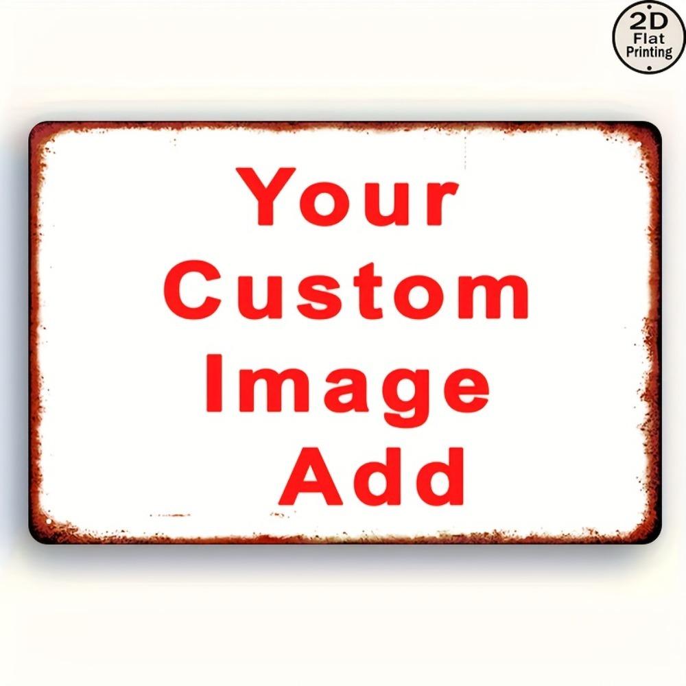 Custom Vintage Metal Sign UV Print Personalized Photo Text Logo Wall Art For Cafe Home Office Wedding Gift