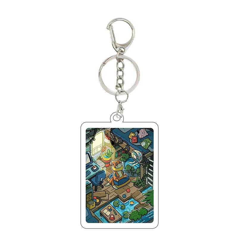 Ptcg Pocket 5cm Anime Fashion Squirtle Bulbasaur Psyduck Cartoon Diy Acrylic Action Keychain Backpack Pendant Accessories Charm