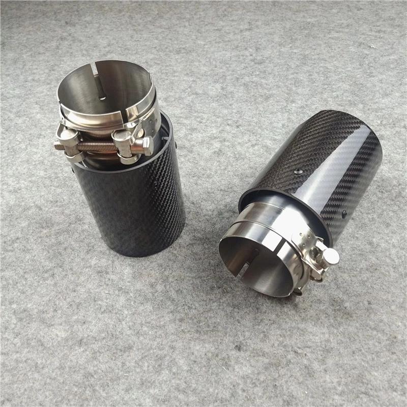 One Piece M Performance Glossy Carbon Exhaust Tips For Universal Style M2 M3 M4 M5 M6 Carbon Nozzles Tails Exhaust Modification
