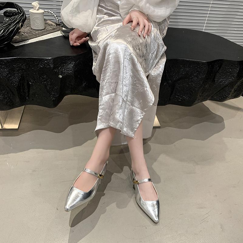 Fashion 2025 summer women's fashion high heels leather PU elegant sandals comfortable buckle banquet party shoes sexy