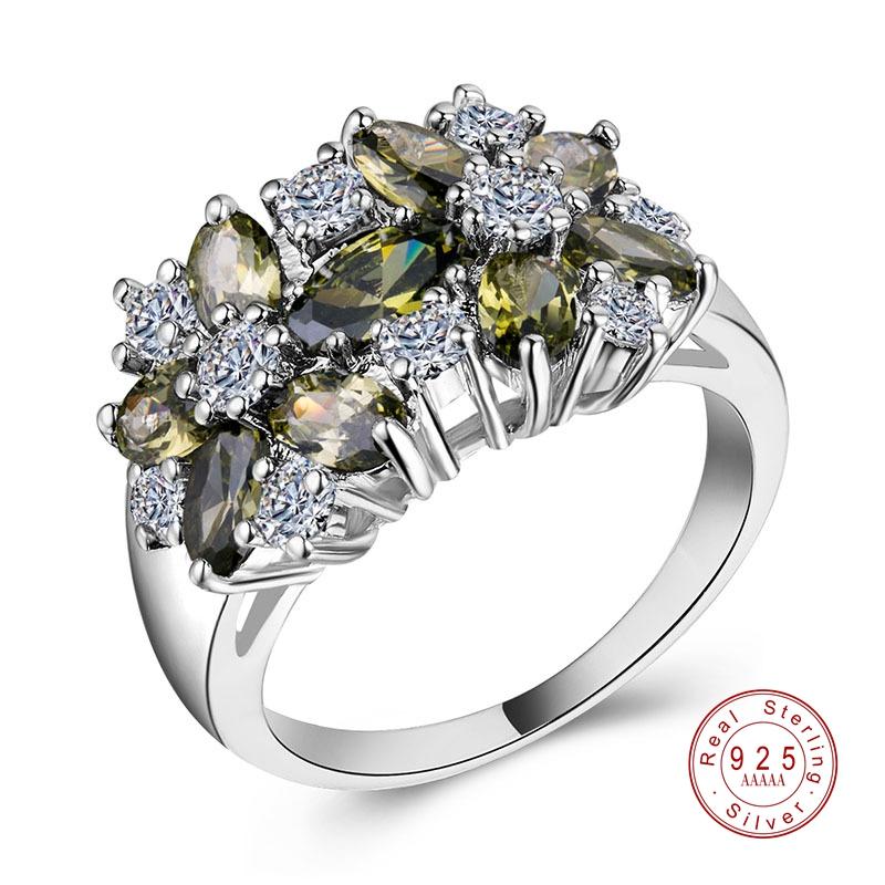 Reine Sterling Silber Ringe Funkelnd für Damen Mädchen Brillante CZ Kristall Hochzeit Verlobung Sommer Sale 2020 Neu