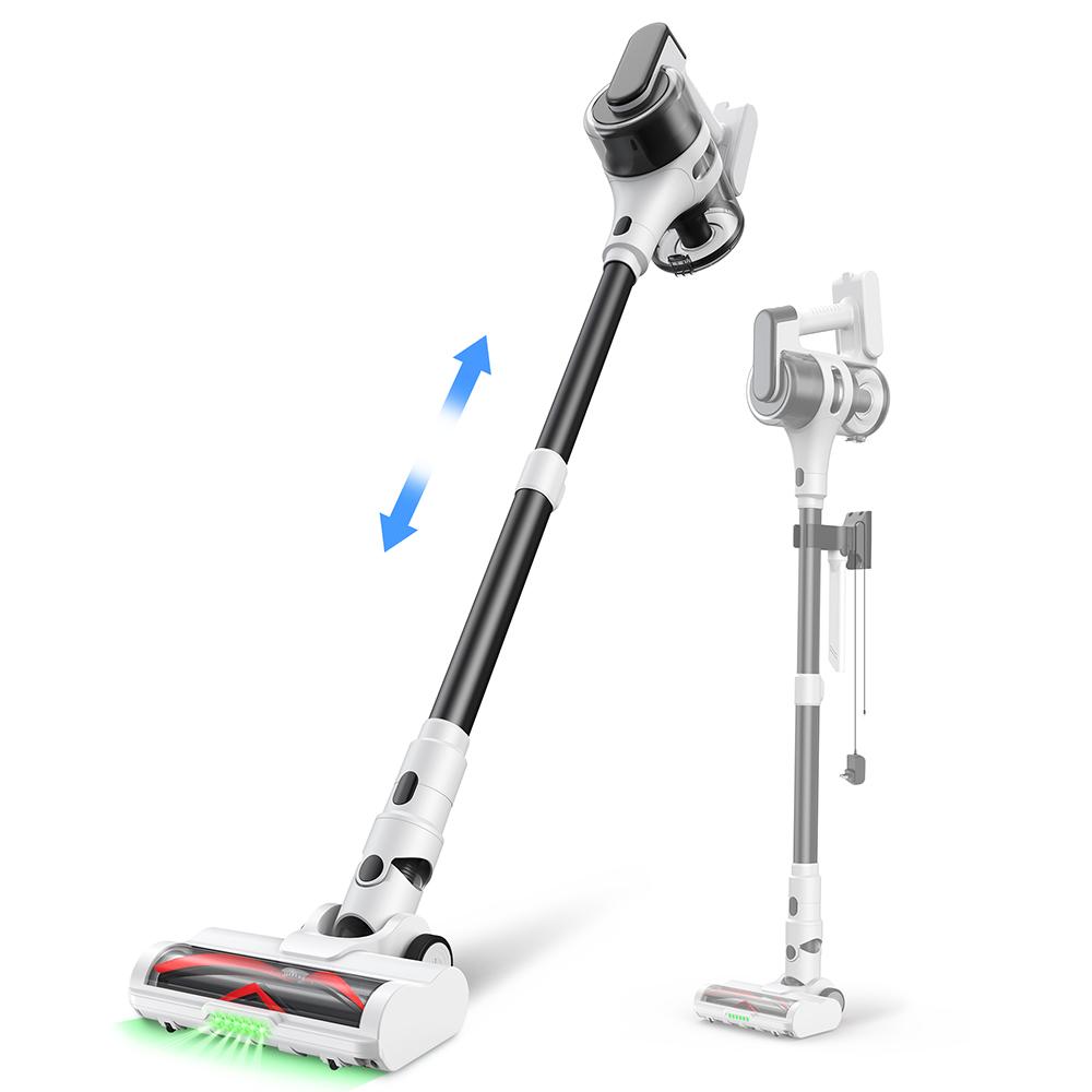 MOOSOO S5 Mate Cordless Stick Vacuum Cleaner, 20kPa Powerful Suction, 55min Runtime, 1L Dustbin, Green LED Technology