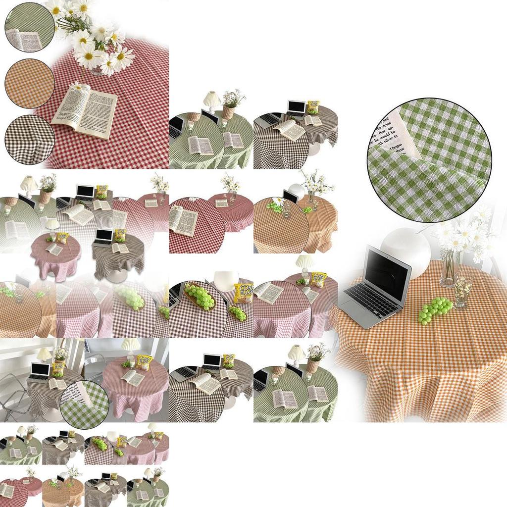 Elegant Ins Korean Style Plaid Tablecloth For Home Decoration And Desk Cloth
