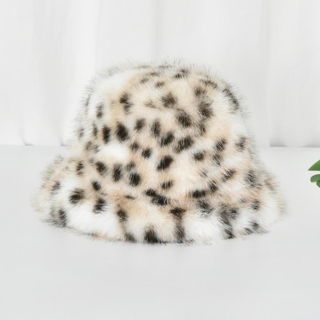 A European and American style fisherman hat imitating mink environmentally friendly fur fisherman hat for women in winter spotted patterns