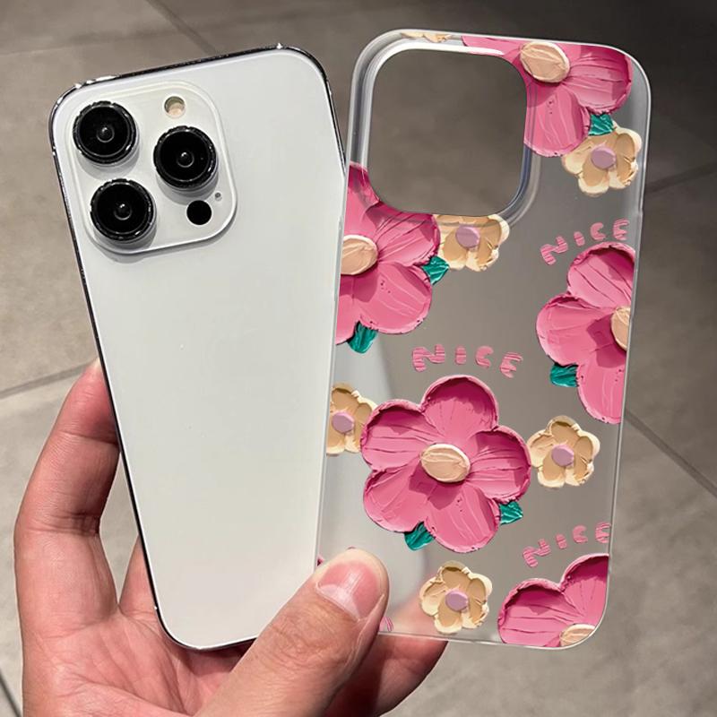 Oil Painting Flower Phone Case For iPhone 16 Case iPhone 14 13 12 11 15 Pro Max 13 12 Mini 7 8 Plus X XS XR SE2 Soft TPU Cover