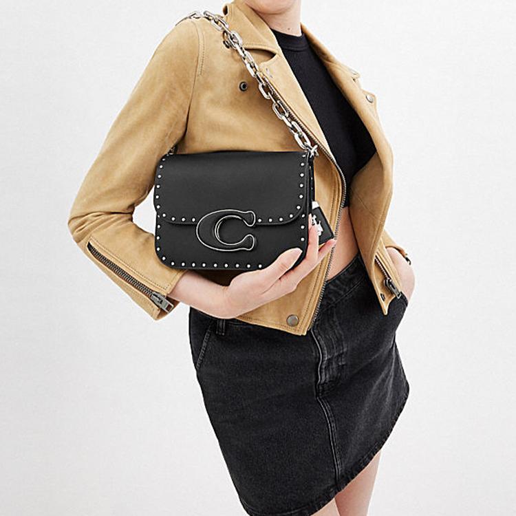 Coach Shoulder Bag Leather Black Casual Daily Travel CU037-LHBLK