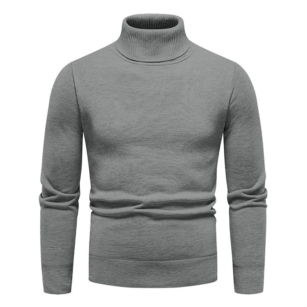 Men's Sweater High Neck Sweater Color Slim Bottoming Sweater