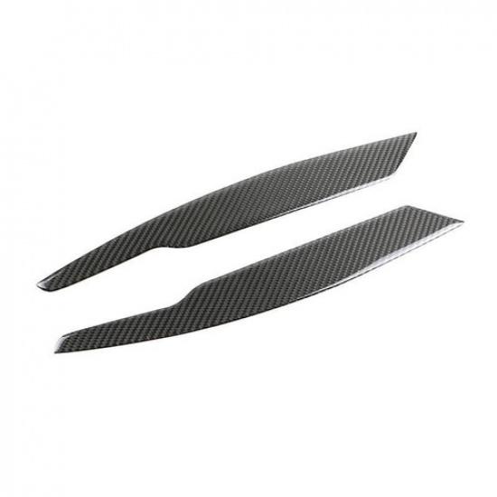 Pair Car Carbon Fiber Headlight Eyebrow Trim Cover For Passat B6  2005-2010