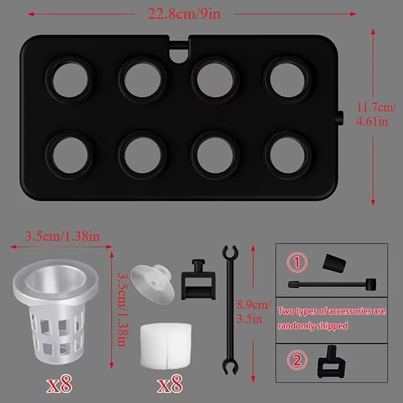 

1Pc Aquarium Floating Hydroponic Planting Kit, Wall-mounted Suction Cup Soilless Cultivation Board, Aquarium Greening Decoration