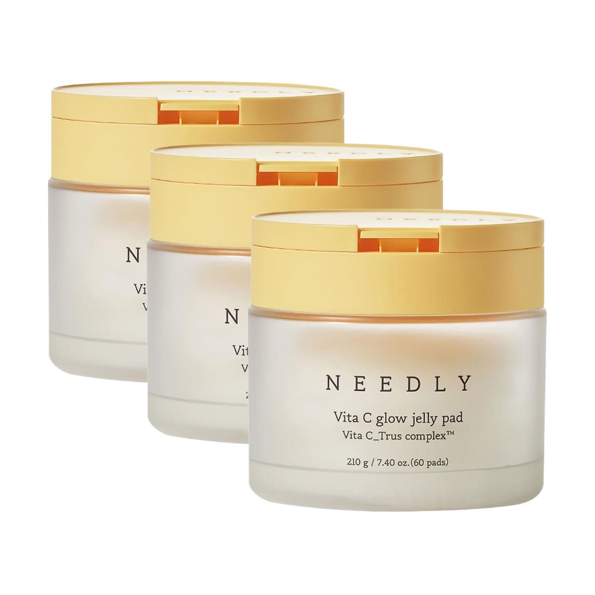 

NEEDLY Vita C Glow Jelly Pad Brightening & Radiant Skin Refiner 210g (60 Pads) - 3 Pack