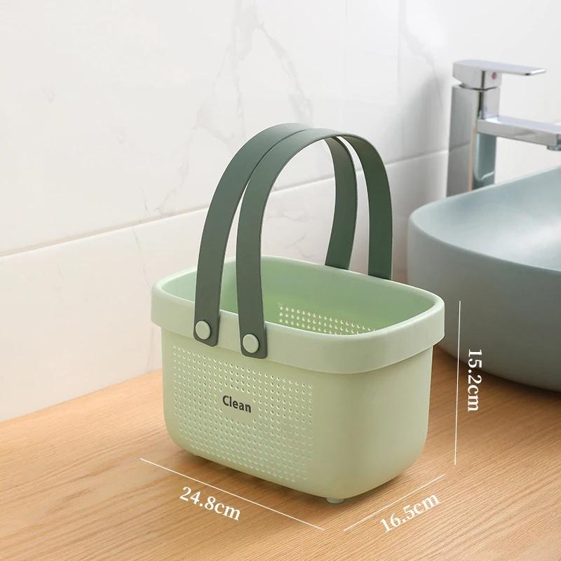 Nordic Storage Basket With Handle Cosmetic Storage Box Bathroom Bathing Basket Household Makeup Kitchen Large Storage Container