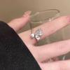 Butterfly zircon pearl ring female index finger ring unique design opening adjustable ring