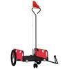 VidaXL Remorque de Vélo, Chariot de Transport avec Barre d'Attelage, Remorque de Bicyclette avec Drapeau pour Bagage, Rouge 94188