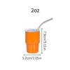 2/3oz Sublimation Tumble Whiskey Wine Glass Stainless Steel Vacuum Insulation Cup Car MIni Coffee Cup With Straw Party Gift