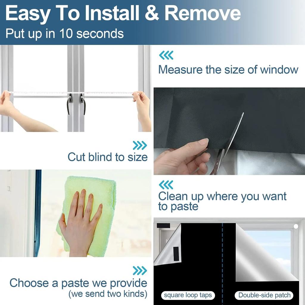 100 Blackout Darkest House Blackout Glass Privacy Film Tint Anti Look Cover Glass Window Cloth Car Decals Lamp Block Sticke
