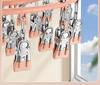 Steel Rack Drying Windproof Stainless With 24 Clips Multifunctional Clothes And Sock Hanger