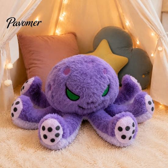 Children Octopus Doll Devil Plush Toy, Soft Stuffed Dark Decor, Desk Ornament Eight Tentacle Sea Animal Pillow, Gift for Halloween Christmas Birthday