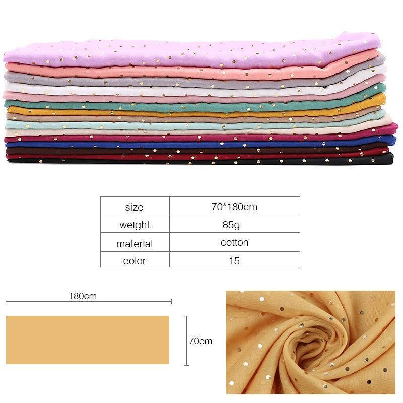 Women Plain Lurex Glitter Loop Dot Viscose Scarf Ladies Shimmer Shawls and Wraps Pashmina Stole Muslim Hijab Sjaal 180*70Cm