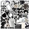 Various 30 Black and White Light Cream Series Sticker Packs Ins Style Creative Hand Account Decoration Material Pack Stickers
