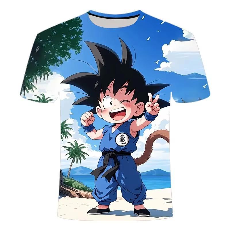 2026 Summer Dragon Ball T Shirt Kids Tops Tee Anime Figures Son Goku