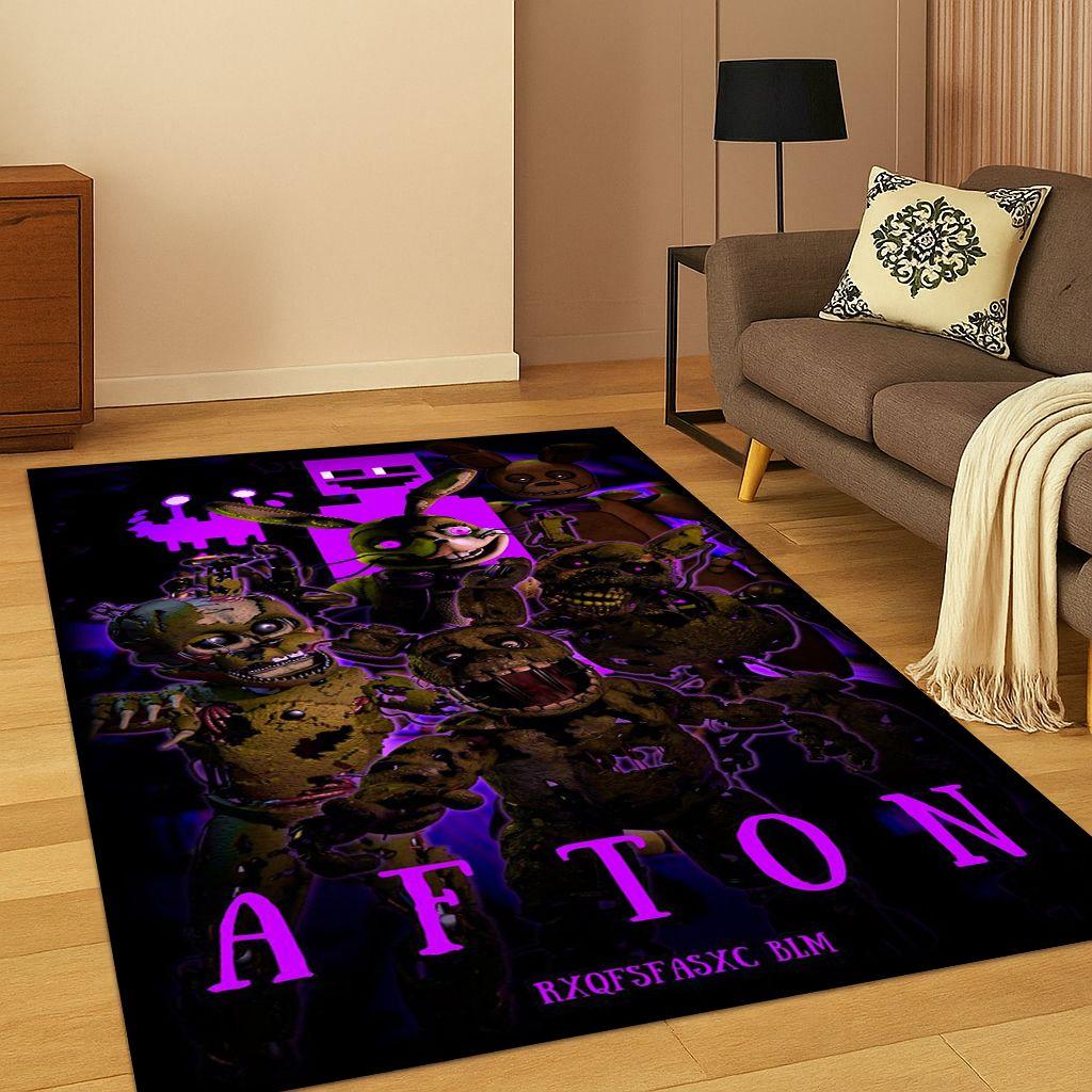 Tappeto Cartoon 3D F-FNAF per Camera da Letto Soggiorno Divano Zerbino Decorazione Casa, Tappeto Area Giochi Bambini Antiscivolo Regalo di Natale