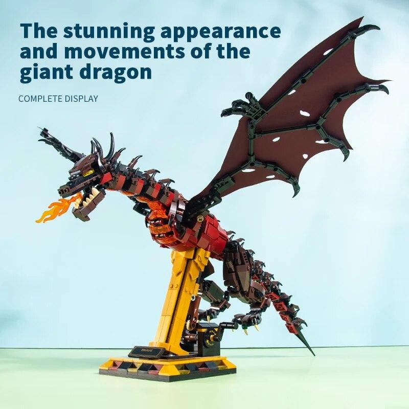 1359PCS Drago Smaug Blocchi da costruzione Modello animale Drago sputafuoco Blocchi da costruzione Mattoni Giocattoli per bambini Regali di Natale