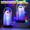 Ghost Night Light Light Up Ghost in Cloche Scary Cute LED Battery Operated Tabletop Lamp for Party Kitchen Holiday Halloween