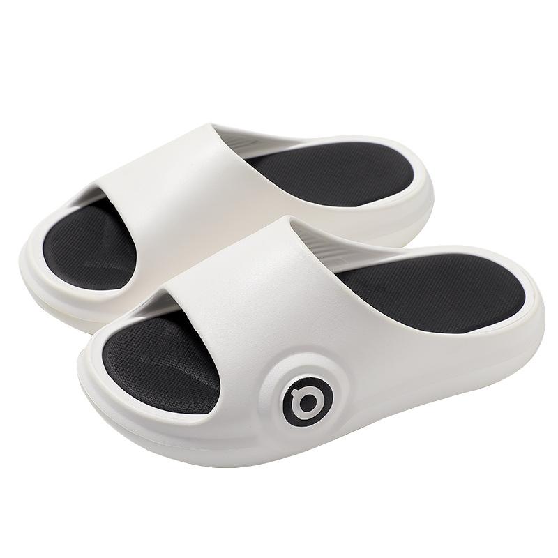 Fashion new men's home teenager one-word drag stepping on shit feeling indoor home casual cool slippers