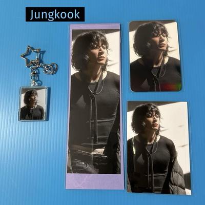 [USED] BTS Jungkook Acrylic Keychain Sticker 2 Types Photo Card