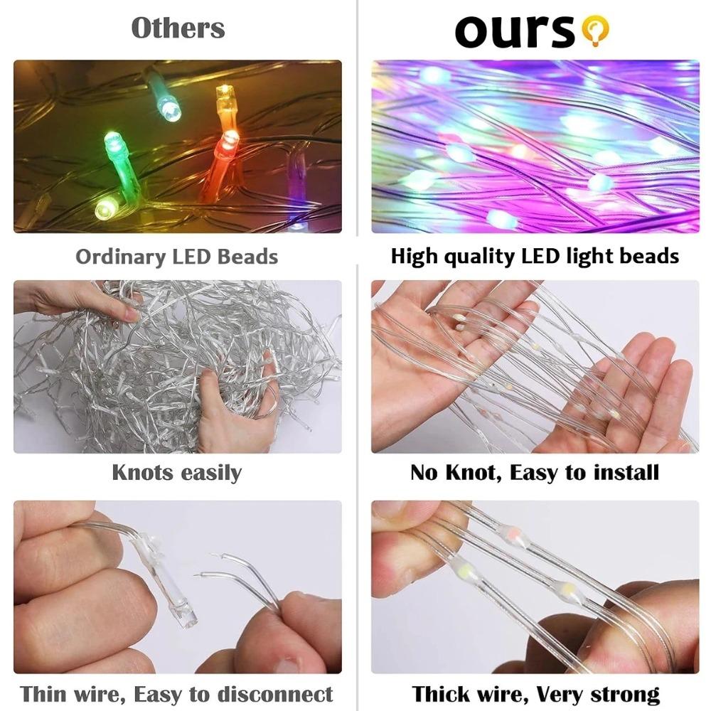 Christmas Pentagram Flashing String Light LED Hanging Starry Sky Light Outdoor Waterproof Home Party Decoration Atmosphere Light