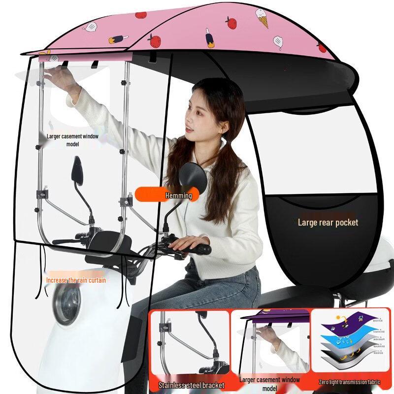 Electric Scooter & Motorcycle Rain Sun Canopy