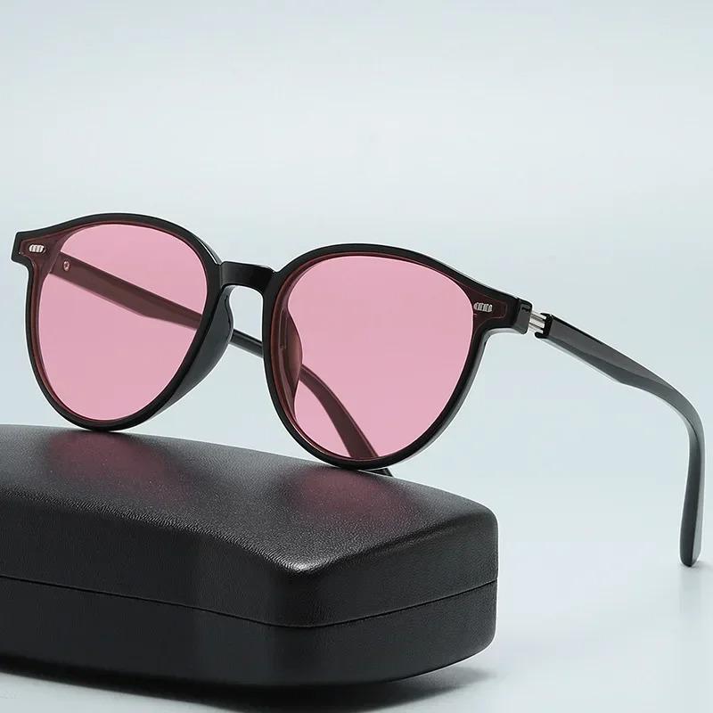 

Brand Fashion Vintage Round Sunglasses 2025 Women Luxury Designer Small Sun Glasses for Men Driving Female Shades Eyewear UV400 розовый