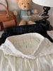 Women's High Waist Lace Patchwork Velvet A-line Skirt - Soft, Comfortable for Spring/Autumn 2025.