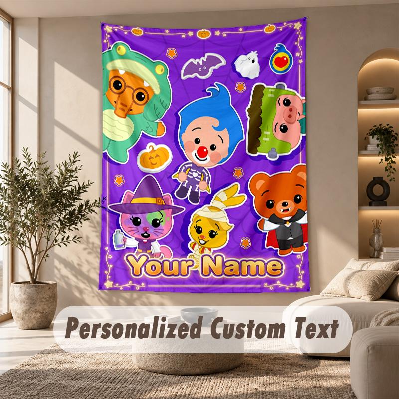 El Payaso Plim Plim Wandteppich, Personalisierter Benutzerdefinierter Text, Wandbehang-Tapestry Für Wohnzimmer Heimwanddekoration