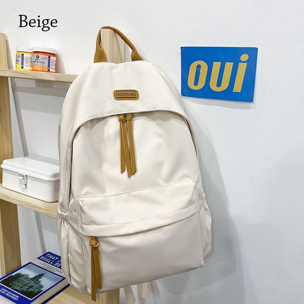 Women Solid Color Large-capacity Rucksack Bags School Bag Nylon Backpack