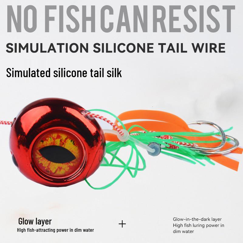 Engetsu Full Moon Iron Jig z silikonowym ogonem do slow jiggingu i trollingu - Idealny na dorsza i czarniaka